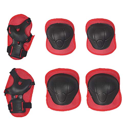 gazechimp Conjunto De Proteção De Skate/Skate Com Joelheiras De Patinete De - Vermelho 6Pcs