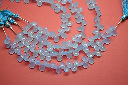 Calcédoine bleue du Pérou en perles facettées pour bijoux bohèmes chic