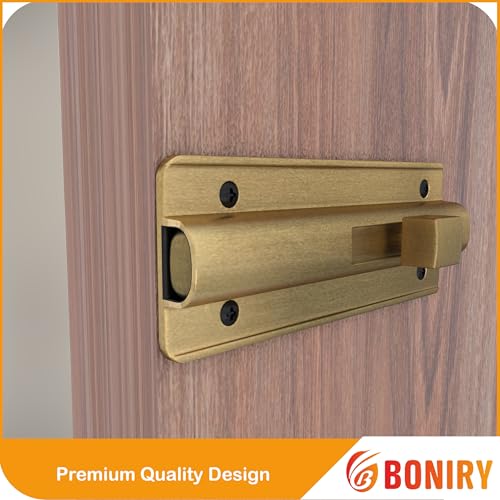 Image of Boniry Premium Heavy Duty Door Latch | Door Stopper Lock | Main Door High Security and Home and Office Doors for Wooden and PVC Door Latch (1, Brass)