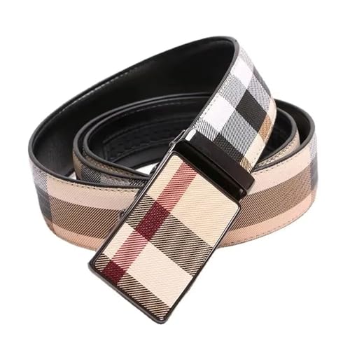 Men's Stripe Leather Belt Men's Belt For Men Automatic Buckle Belt Male Belts2