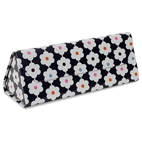 LAGO TERRA Premium Printed Foldable Triangular Glasses Case - Daisy Chain Blue Cover