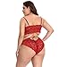 YUXO Mujer Media Copa Sexy Sujetador De Encaje con Tanga Lencería Talla...