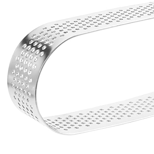 Yothfly 15Pcs Oval Tartlet Molds Perforated Tart Molds For Baking Stainless Steel Round Form Ring For Tart Mousse Pies Quiche, Silver #TOP7