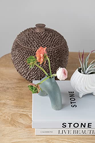 Creative Co-Op Boho Round Resin Lid Container, Brown #TOP6