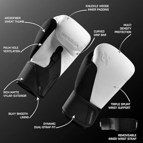 Image of Hayabusa T360 Boxing Gloves - Revolutionary Hand Ergonomics | Empowering Wrist Support | Single or Dual Strap Closure | Training, Sparring, Heavy Bag - 10 oz 12 oz 14 oz 16 oz 18 oz