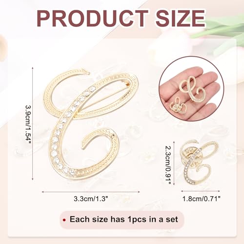 Image of PATIKIL Rhinestone Letter Brooch Pins, Initial Rhinestone Alphabet Letter Lapel Badges Pin for Women Men Suits Dress Coat