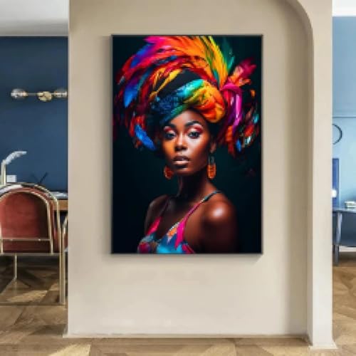 Art mural de femme africaine pour salon élégant et décoration de maison chic