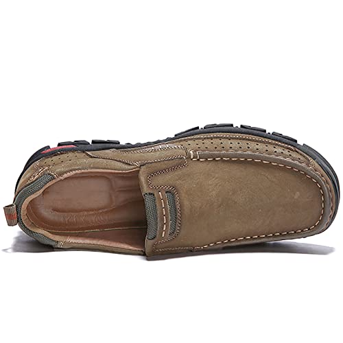Image of COSIDRAM Men Walking Leather Shoes Sneakers Luxury Casual Slip On Loafers