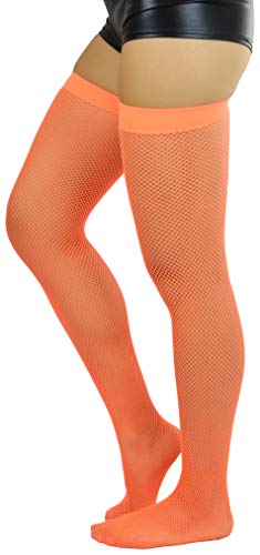 Image of ToBeInStyle Women's Fine Classic Fishnet Thigh High Stretch Nylon Novelty Stockings