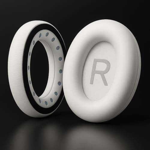 Almohadillas de Repuesto Premium para Bose QC45 – Cuero Proteico Suave y Espuma de Memoria – Aislamiento Mejorado del Ruido – Kit de Fácil Instalación, Paño de Limpieza (Blanco) miniatura 4