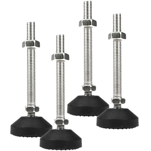 Image of LICTOP 4 Pack M12x100 Thread Furniture Glide Swivel Leveling Mount Heavy Duty Machine Leveling Feet 2 inch Dia Metal Adjustable Leveling Feet