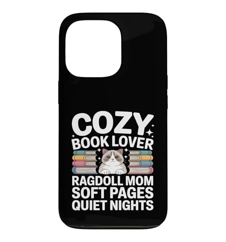 Cozy Book Lover Ragdoll Mom �\�t�g�y�[�W �Â��Ȗ� �X�}�z�P�[�X iPhone 13 Pro �p