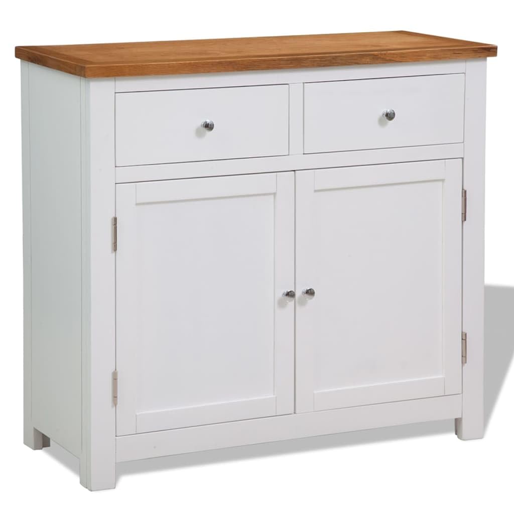 Credenza in legno massiccio di quercia e acacia, 90 x 33,5 x 83