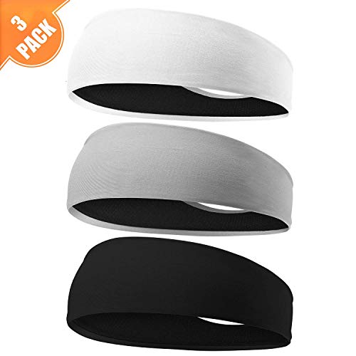 EasYoung Headbands for Men, 3 Pack Guys Workout Sweatbands Sport Headbands for Running