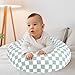 SWESEN Muslin Nursing Pillow Cover, Soft Removable Cover for Breastfeeding Pillows, Pillow Slipcover for Baby Boys and Girls, Comfortable & Breathable, Green Plaid, (Only Cover)