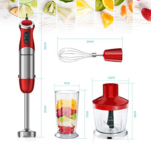Bonsenkitchen-3-en-1-Batidora-de-Mano-Inmersion-800-W-Batidora-Multifuncional-con-Cuchillas-de-Acero-Inoxidable-304-Vaso-de-Mezcla-600-ml-Picadora-de-Alimentos-de-500-ml-Taza-de-HB8011