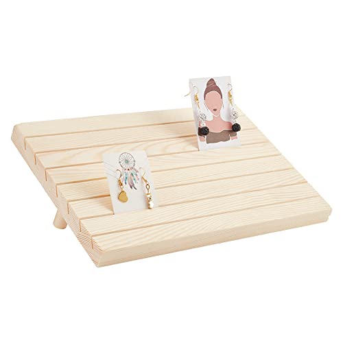 nbeads 7 Slots Holz Ohrring Display Ständer, tragbares Holz Ohrring Kartenhalter mit 2 abnehmbaren Stiften Bisque Schmuck Ohrring Ring Display...