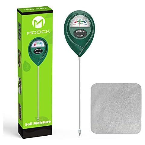 MOOCK Soil Moisture Meter, Portable Plant Soil Test Kit Indoor Outdoor Use, Hygrometer Moisture Sensor Water Meter for Potted Plants Succulents Trees Lawn Farm Garden, No Battery Needed, Easy to Read Cover