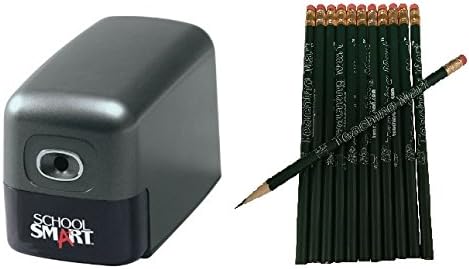 Heavy Duty Electric Pencil Sharpener with 12-Pack TeachingMart Pencils