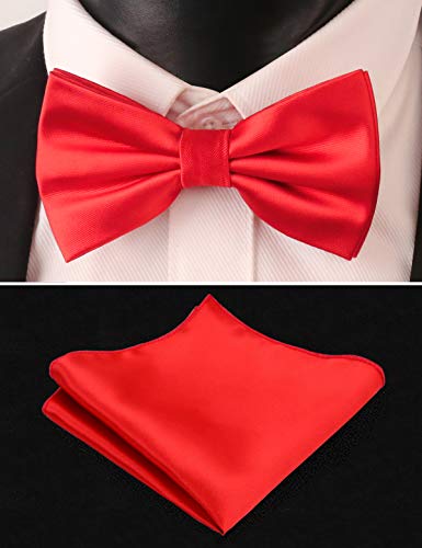 Image of Alizeal Mens Multicolored Silk Solid Cummerbund Bow Tie Set | with Cummerbund Pocket Square Pre-tied Adjustable for Mens Gift