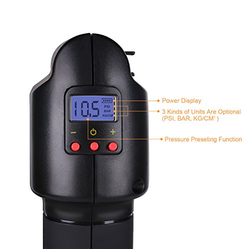 Oasser Air Compressor Electric Inflator Portable Hand Held Pump with Digital LCD Rechargeable Li-ion 12V 130PSI P2