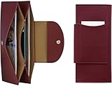 carrotez All-in-One Long Bifold 2-Tier PU Leather Wallet for Women, Money Organizer for Travel, Budgeting, Cash Envelope Wallet for Carrying Cash, Credit Cards & Business Cards - Burgundy