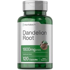 Horbäach Dandelion Root Supplement 1800mg | 120 Capsules | Non-GMO, Gluten Free