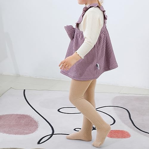 Image of Baby Toddler Girls Cable Knit Tights, Non-Slip Footed Stockings | Cable Knit Texture, Non-Slip Sole Design, Footed Tight Style, Baby Girl Fit, Newborn to Toddler Sizes