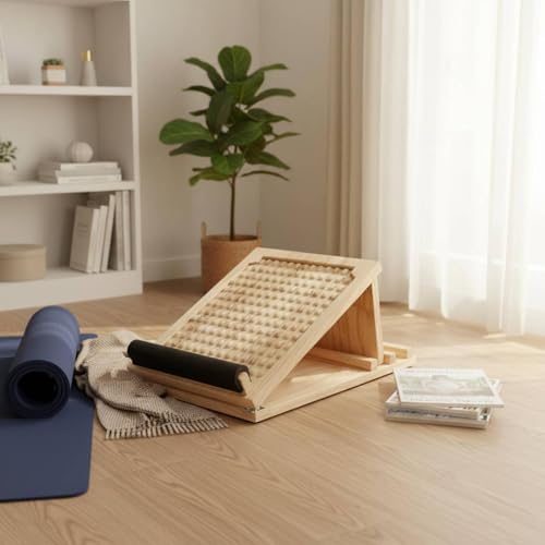 Tabla estiramiento piernas madera sólida ejercicio inclinado ajustable 2