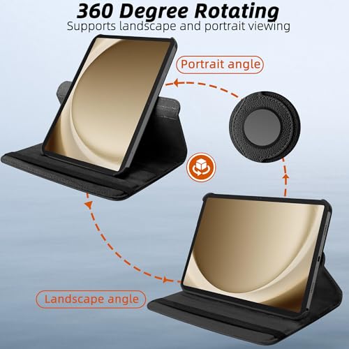 Image of TGK 360 Rotatable Flip Cover for Samsung Galaxy Tab A11+ Plus 11 Inch 2025 Case /Galaxy Tab A9 Plus 2023 (Black)