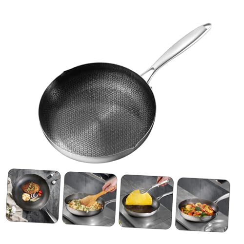 Wok de acero inoxidable con estructura de panal, antiadherente miniatura 5