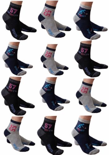 Image of Combo of 12 Unisex Ankle Length Socks for Men & Women |Comfortable Socks | Soft, Breathable & Stretchable | Sweat Absorbent | Daily Wear,Office, Walking, Gym & Running | 12 Pair socks
