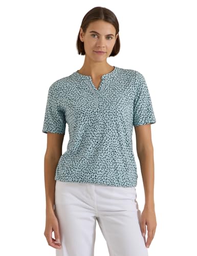 Cecil T-Shirt mit Split Neck und Print Crystal Mint XXL