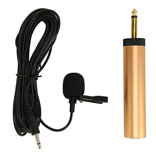 Garsent Kabelgebundenes Lavalier-Mikrofon, 16,4 Fuß Langes, Kabelgebundenes, Omnidirektionales Kondensator-Ansteckmikrofon mit 3,5-mm-Stecker, 6,5-mm-Adapter, Kompatibel mit