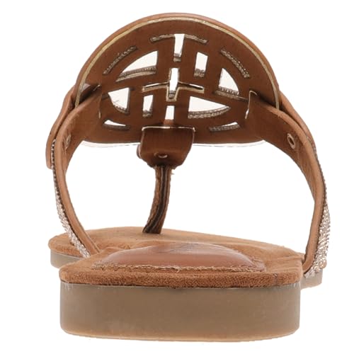 Image of Pierre Dumas Women's Medallion Vegan Slide Thong Flip Flop Flat Sandal