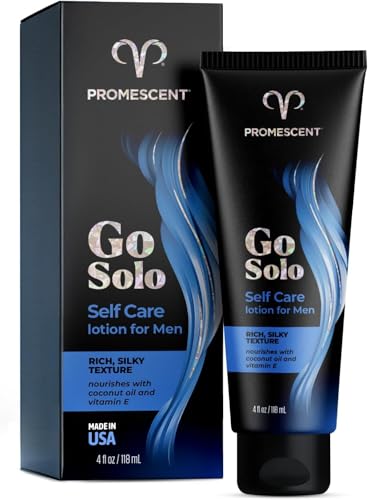 Promescent Go Solo Lotion for Men, Natural Unscented Moisturizing Ingredients with Coconut Oil and Sweet Almond Oil, Creamy Natural Texture, Fast-Absorbing, Made in The USA, 4 fl oz