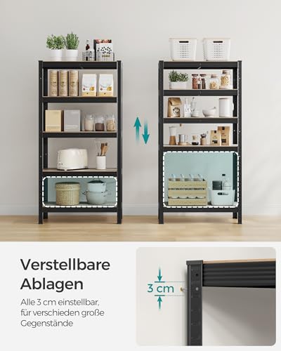 SONGMICS Set of 2 Schwerlastregale, 5 Ablagen, 30 x 75 x 150 cm – Ansicht 4