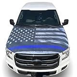 Tobethay American Car Hood Cover - 59x51 in Patriotic Hood Cover Flag Bonnet Banner with 2 Adjustable Triangular Fasteners, Universal Fit for Trucks, SUV, 250th Anniversary Car Decor