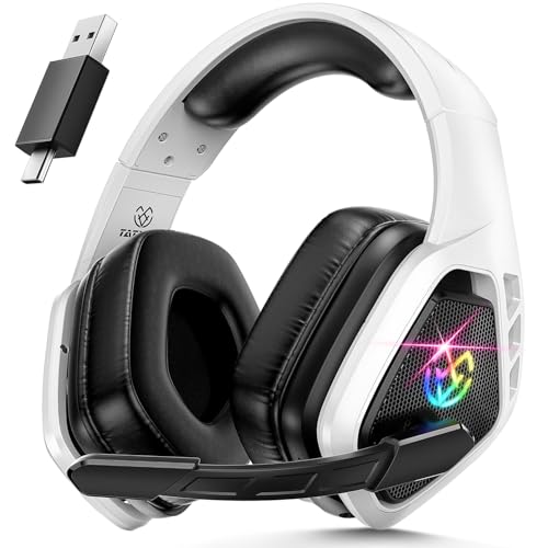 Tatybo Wireless Gaming Headset for PC, Ps5, Ps4, 2.4 Ghz USB & Type-C Gaming Headphones with...