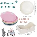 10 Stück Katzennapf,Katzenschüssel,Katzennapf Flach,Fressnapf Katze Futternapf,Runden Katzenteller,Fressnapf Katze,Bunt Katzenfutter Napfset,Cat Plate für Kätzchen und kurzbeinige Katzen – Bild 2