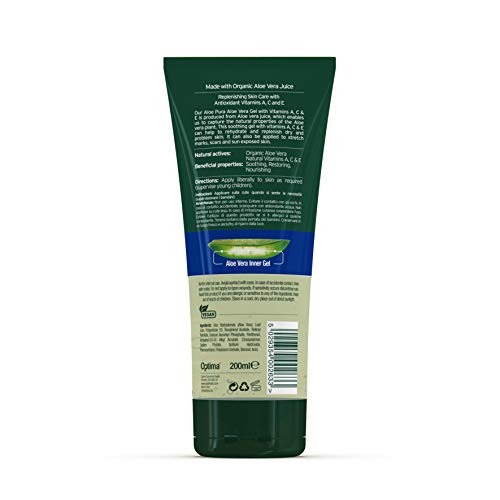 Optima Aloe Pura Aloe Vera Gel Organic Vitamine A C E, 200 ml - Image 3
