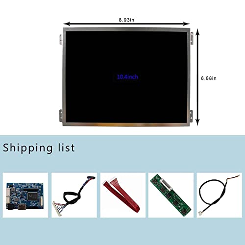Image of VSDISPLAY 10.4'' IPS 1024x768 LCD Screen with H /D Controller Board | 600 Nits Display Panel,4:3 Aspect Ratio