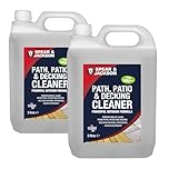 Spear and Jackson - 2 x 5 Litres Concentrate - Path Patio and Decking Cleaner - Green Algae and Mould Remover - Pressure Washer Detergent