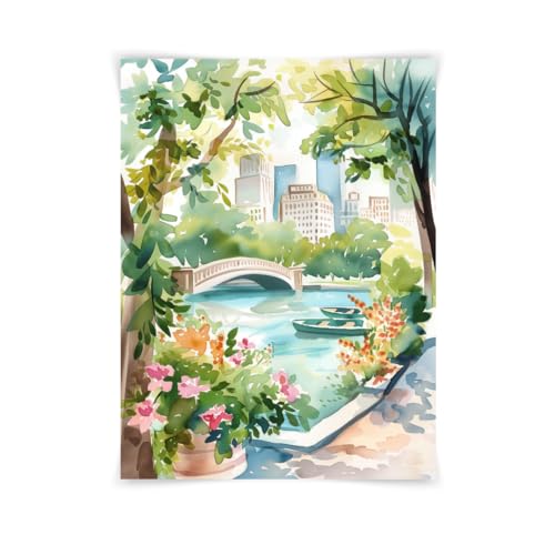 12x16 Bow Bridge Central Park Watercolor Print, New York City