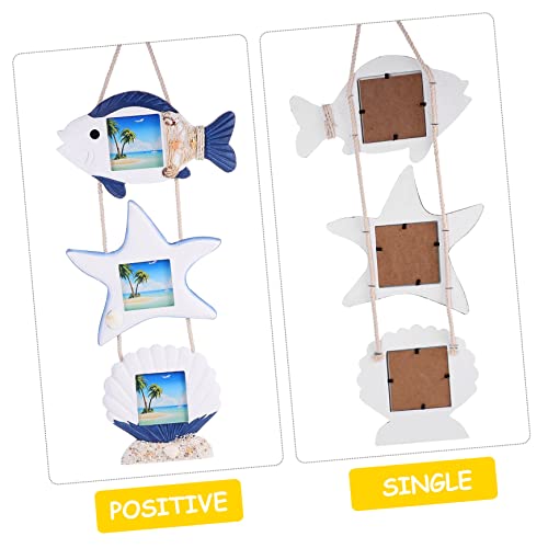 Dechous 1 Set Mediterranean Photo Frame Woodsy Decor Ocean Decor Photo Ornament Seaside Picture Frames Sculptural Photo Holder Rustic Farmhouse Picture Frames Hanging Picture Frame Plaque #TOP7