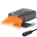KQLHLHDYZ Calefacción de coche, 12 V 150 W Calefacciones portátiles para vehículos, 2 en 1 Calefacción y refrigeración, descongelación y desempañamiento rápido del parabrisas con base giratoria de 360