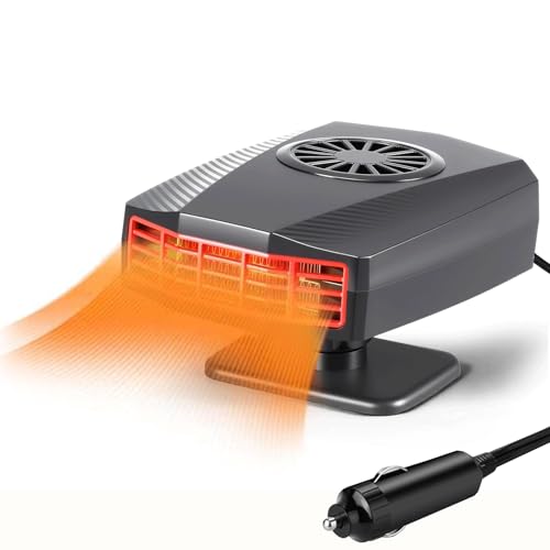 KQLHLHDYZ Chauffage de Voiture, 12V 150W Dégivreur Portable pour vitres de Voiture avec Socle Rotatif à 360°, Chauffage/Refroidissement 2 en 1 pour Toutes Les Voitures