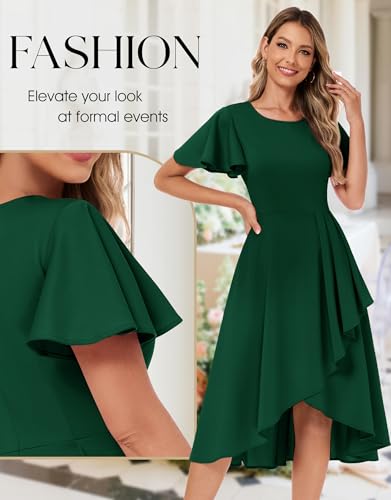 Wedtrend Women's Wedding Guest Dress Wrap Mother of Bride Dresses High-Low Cocktail Dress Elegant Formal Dresses4