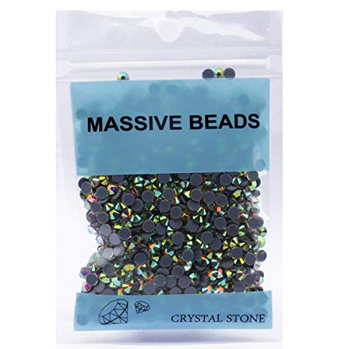 Image of 3000 Pieces Hot Fix Glass Flatback Rhinestones HotFix Round Crystal Gems (Crystal AB, SS10)