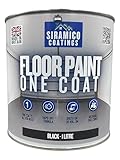 SIRAMICO COATINGS One Coat Anti-Slip Floor Paint | 1 Litres | 5 Modern Colours I Waterbased, Quick Drying Formula | White, Black, Greys (Black, 1 Liter)